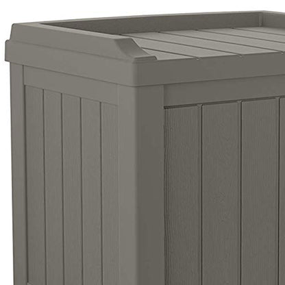 Suncast 22 gal Outdoor Patio Small Deck Chest Box w/Storage Seat, Stone (3 Pack)