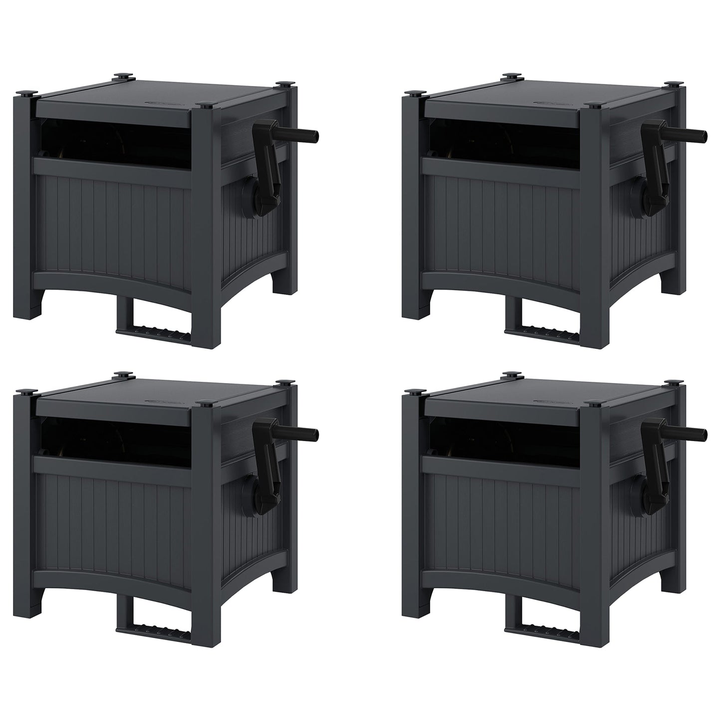 Suncast Hideaway 100 Ft Garden Hose Reel for 5/8 Inch Hoses, Cyberspace (4 Pack)