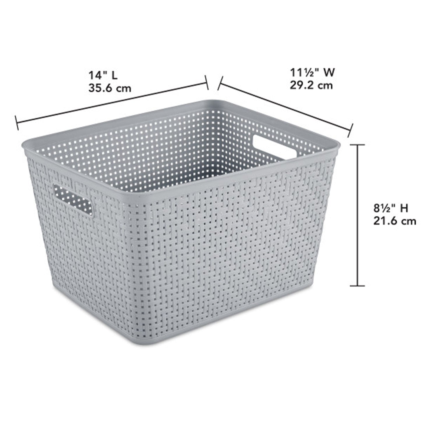 Sterilite 14"Lx8"H Woven Rectangular Tall Basket for Home Organization (6 Pack)