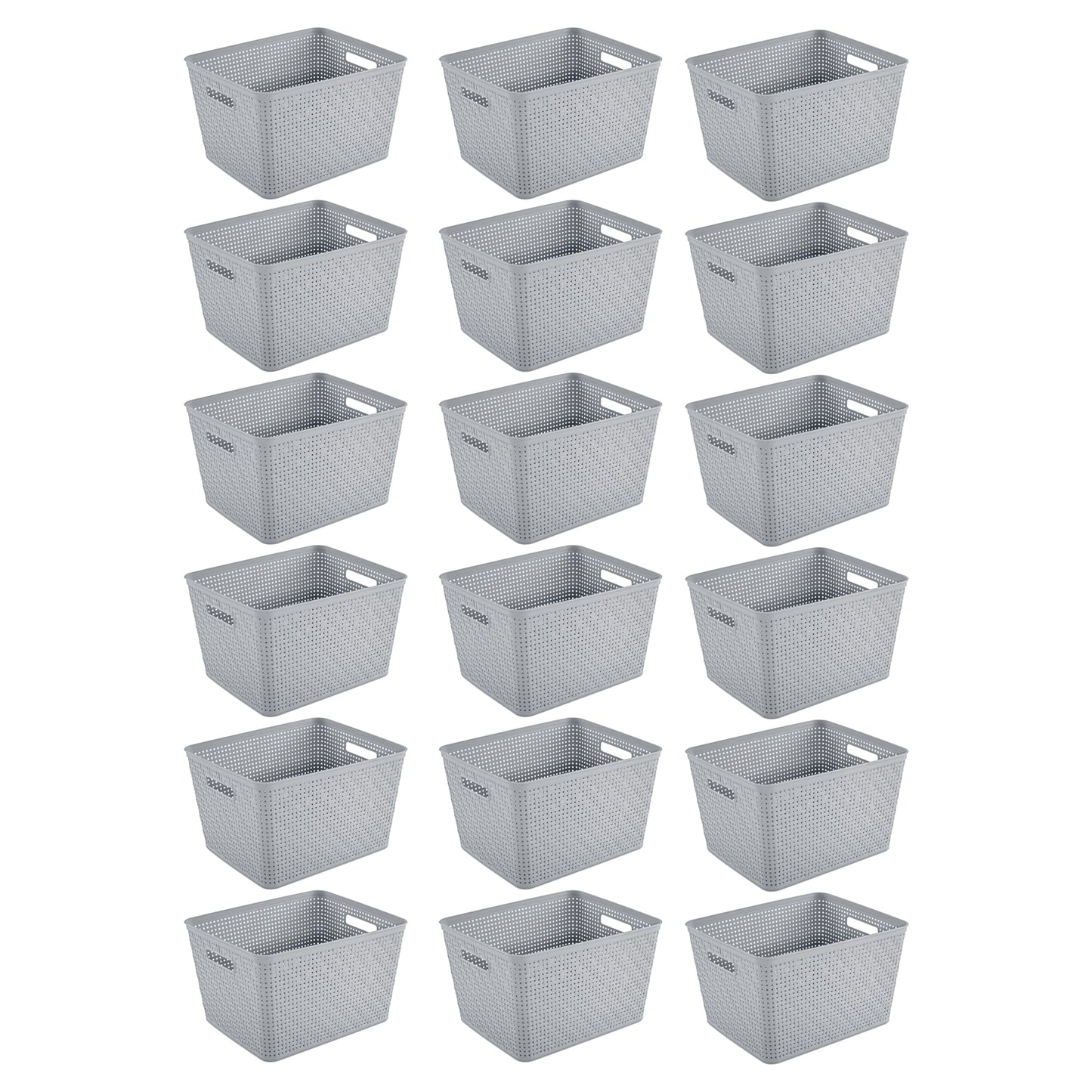 Sterilite 14"Lx8"H Woven Rectangular Tall Basket for Home Organization (18 Pack)