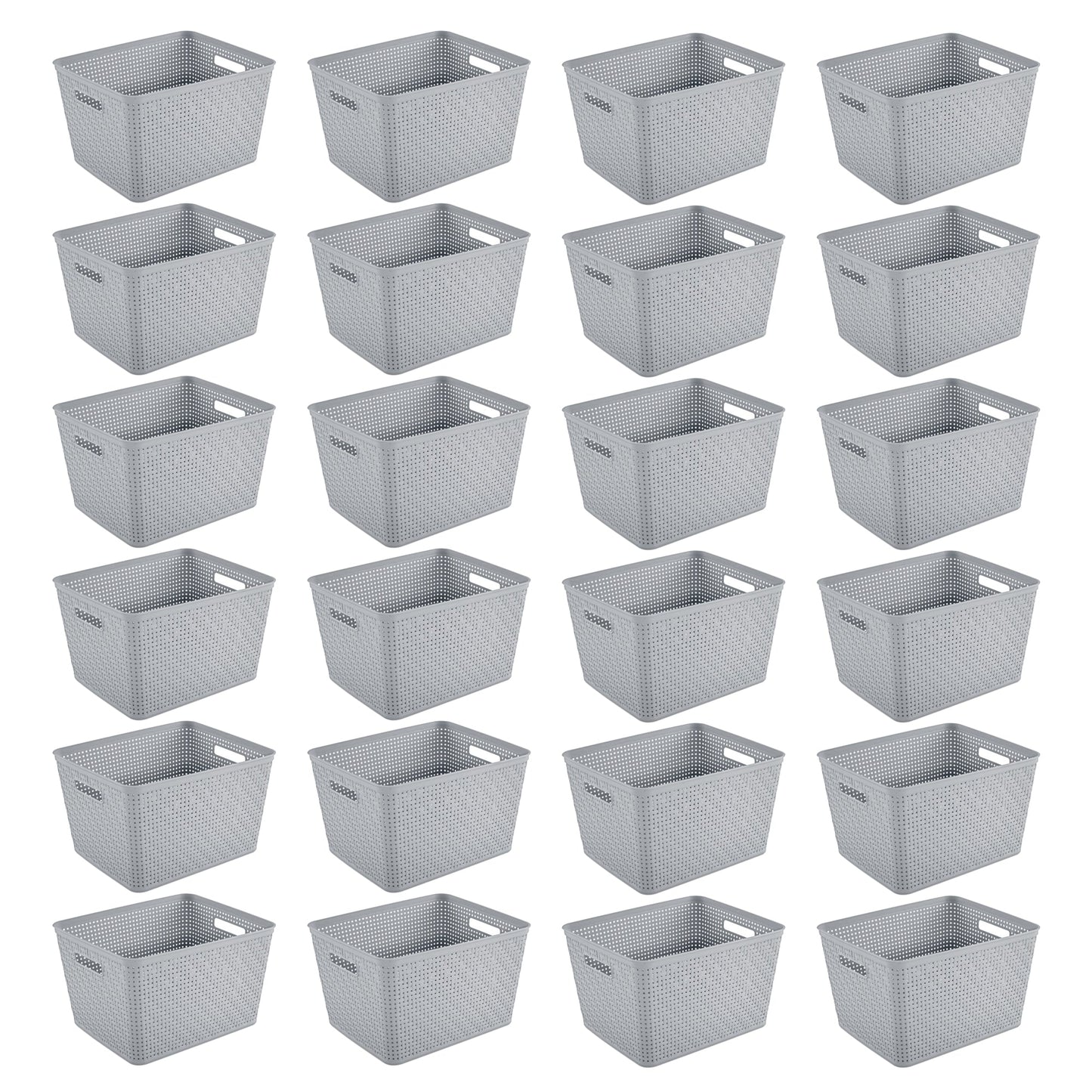 Sterilite 14"Lx8"H Woven Rectangular Tall Basket for Home Organization (24 Pack)