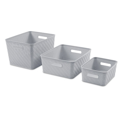 Sterilite 10x8x4.25 Inch Rectangular Short Basket for Home Organization (8 Pack)