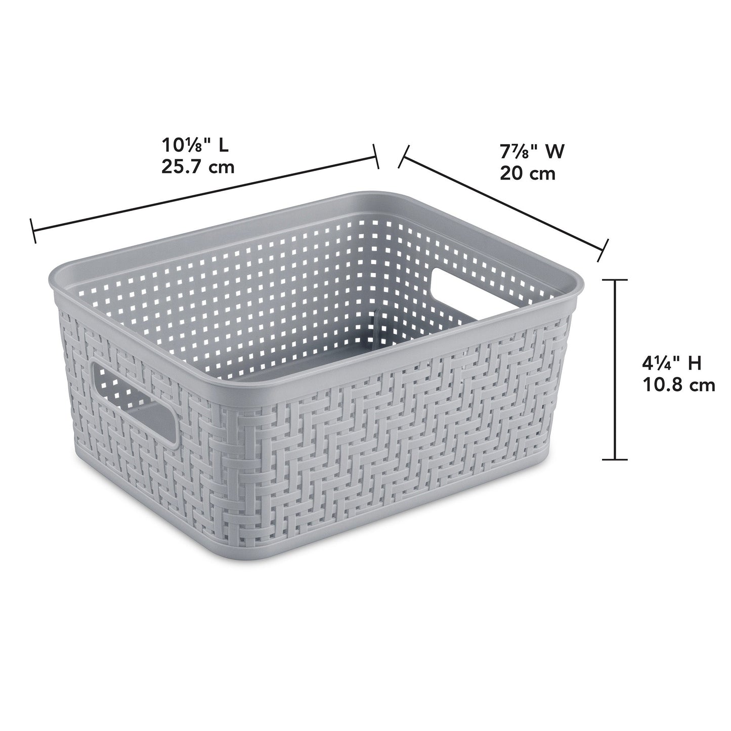 Sterilite 10x8x4.25 Inch Rectangular Short Basket for Home Organization (8 Pack)