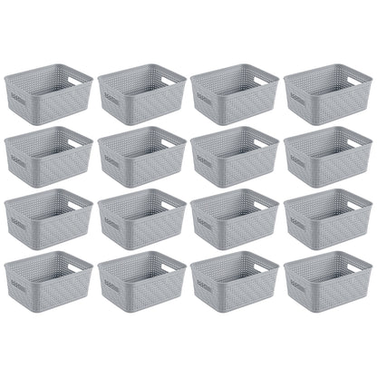 Sterilite 10x8x4.25 In Rectangular Short Basket for Home Organization (16 Pack)