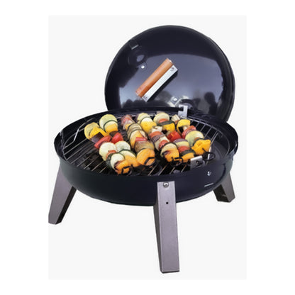 Americana Lock N Go Portable Charcoal Grill with Locking Hood & Bowl, Black