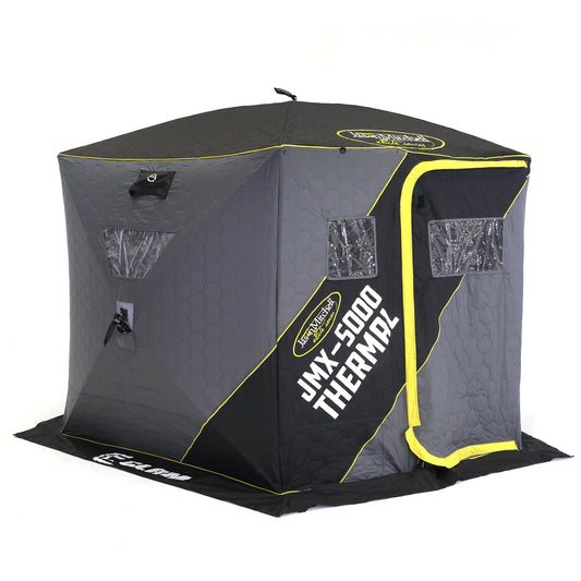 CLAM Jason Mitchell X5000 Portable 9 Ft 6 Person Ice Fishing Thermal Hub Shelter