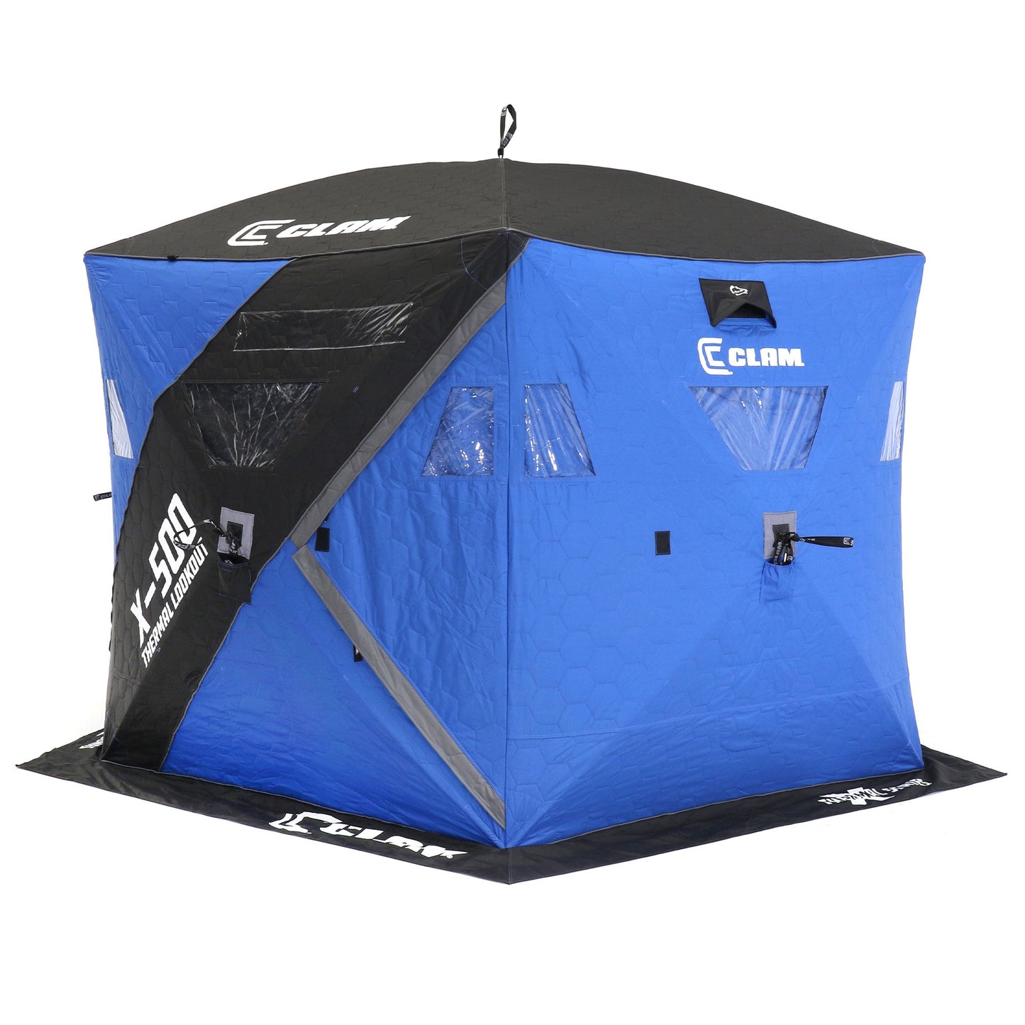 CLAM X-500 Portable 9 Ft 5 Person Lookout Ice Fishing Thermal Hub Shelter Tent