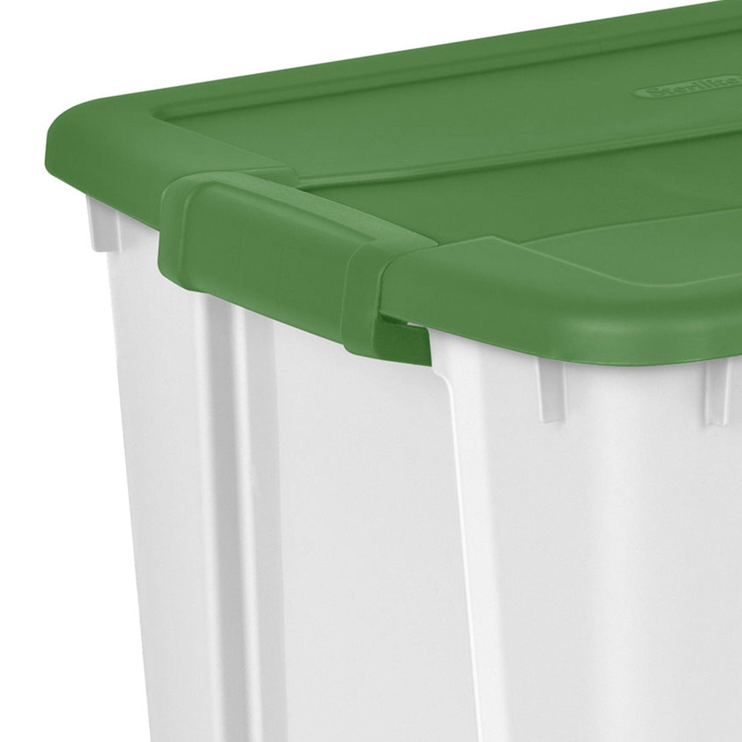 Sterilite 12 Gal Latching Lid Holiday Storage Tote Organizer Bin, Green, 4 Pack