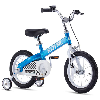 RoyalBaby Formula 14 Inch Kids Bike with Training Wheels & Coaster Brake, Blue