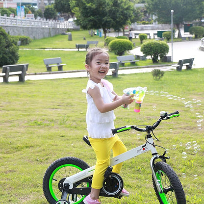 RoyalBaby Buttons 18" Kids Bike with Kickstand & Training Wheels, Matte Blue