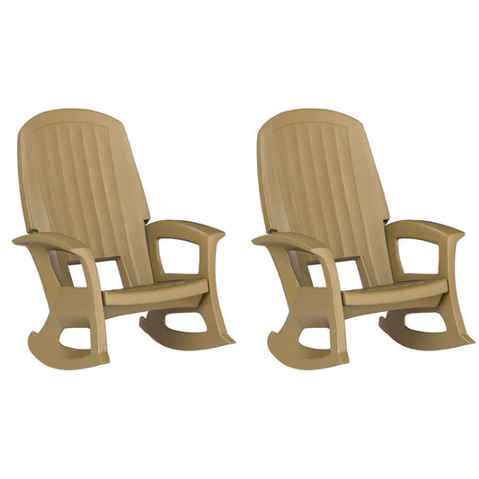 Semco Plastics Rockaway Heavy Duty All Weather Outdoor Rocking Chair (2 Pack)