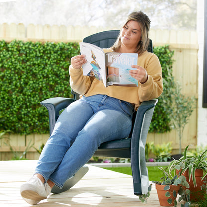 Semco Rockaway Heavy Duty All Weather Outdoor Rocking Chair, Green (4 Pack)