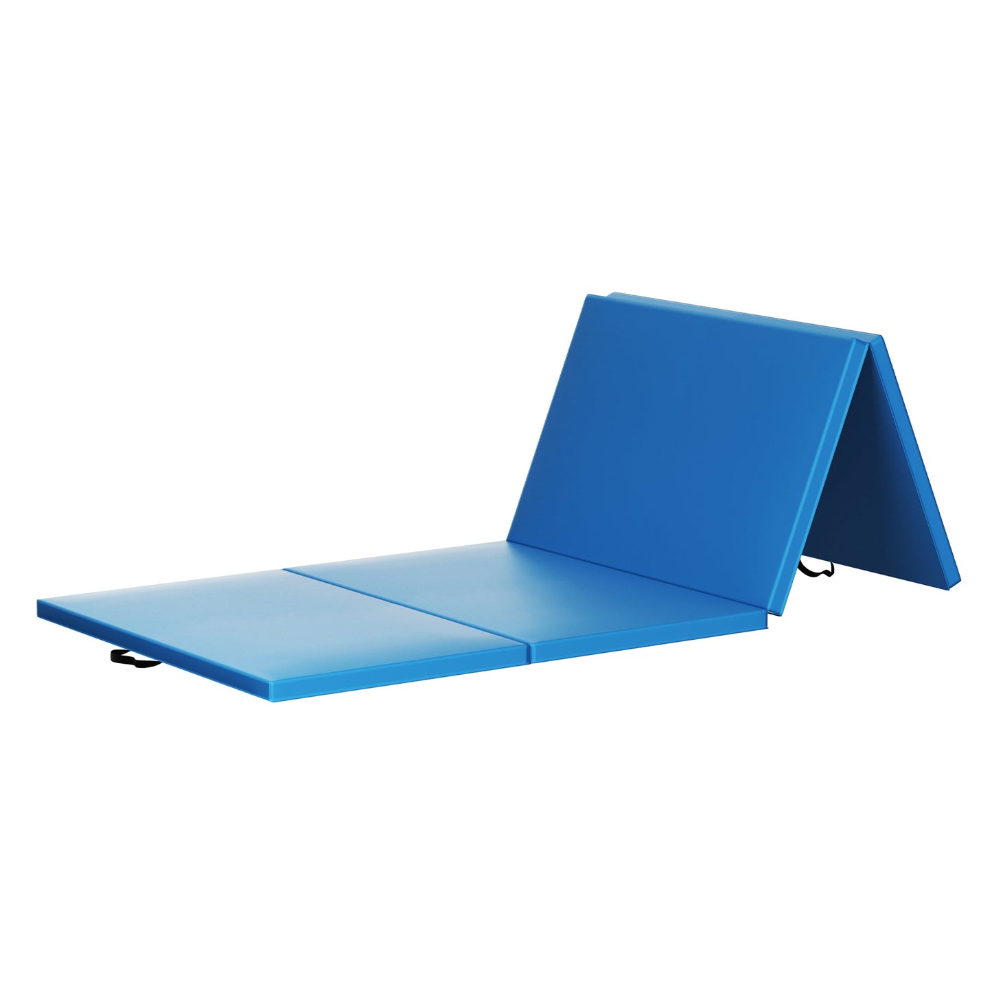 BalanceFrom Fitness Foldable Gymnastics Mat w/Sectional Floor Balance Beam, Blue