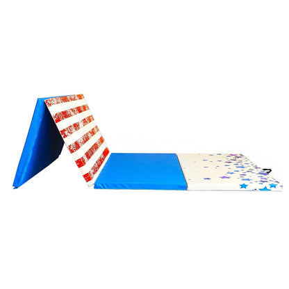 BalanceFrom Fitness 120"x48" All Purpose Gymnastics Exercise Mat, Star/Stripe