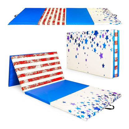 BalanceFrom Fitness 120"x48" All Purpose Gymnastics Exercise Mat, Star/Stripe