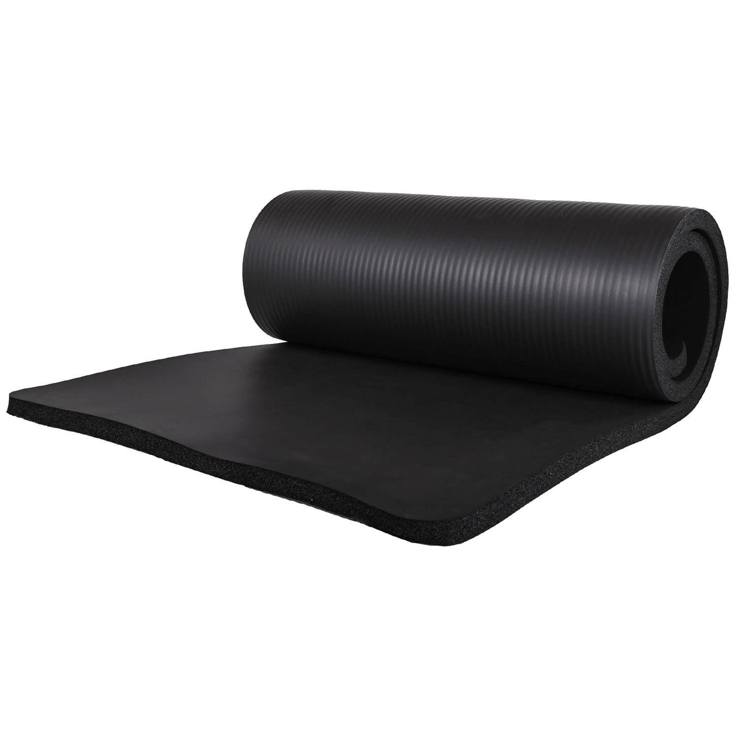 BalanceFrom Fitness 71"x24" Anti Tear Yoga Mat w/Strap, Knee Pad & Blocks, Black