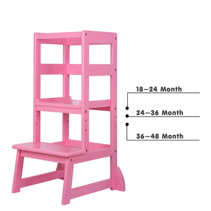 SDADI LT05E Mother's Helper Adjustable Height Kids Kitchen Step Stool, Pink
