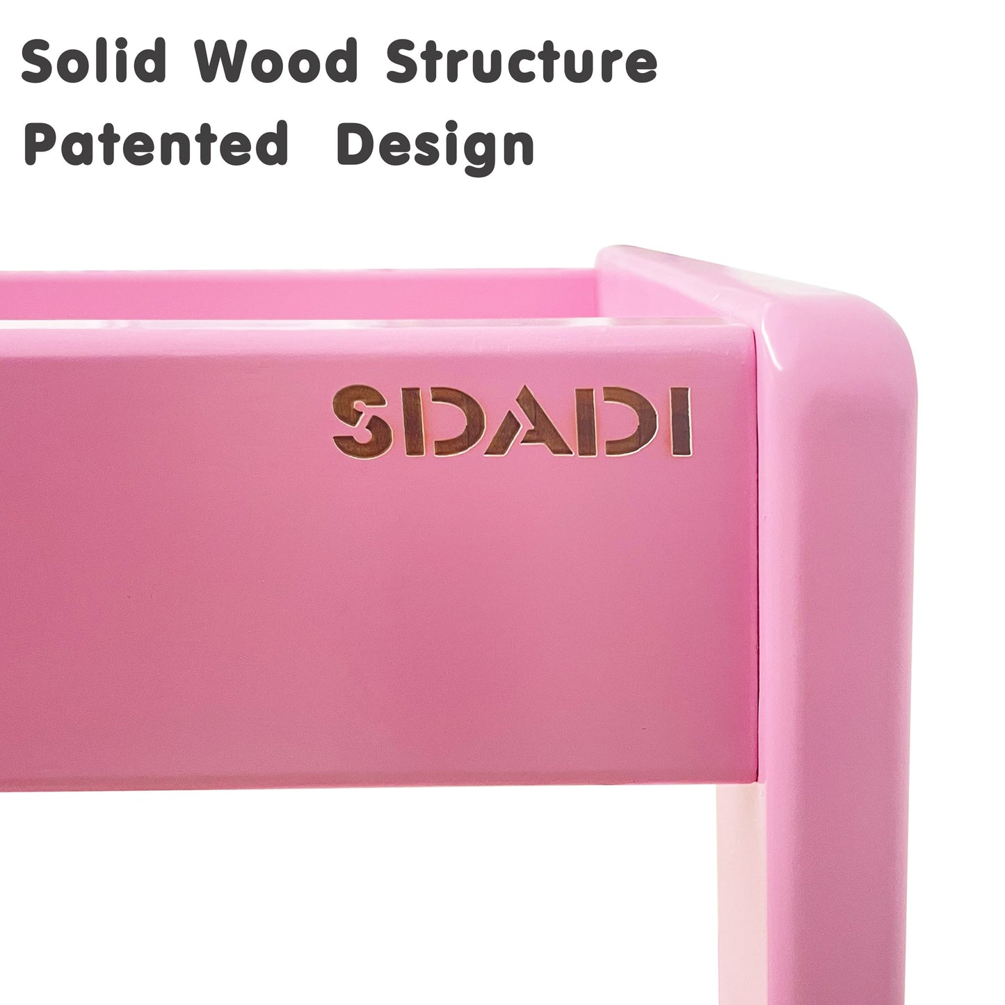 SDADI LT05E Mother's Helper Adjustable Height Kids Kitchen Step Stool, Pink