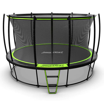 JumpFlex HERO 14' Trampoline for Kids Outdoor Play Equipment with Net & Ladder