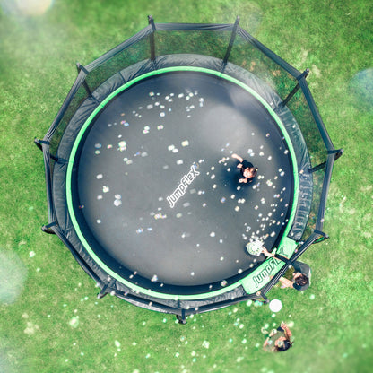 JumpFlex HERO 12' Trampoline for Kids Outdoor Play Equipment with Net & Ladder