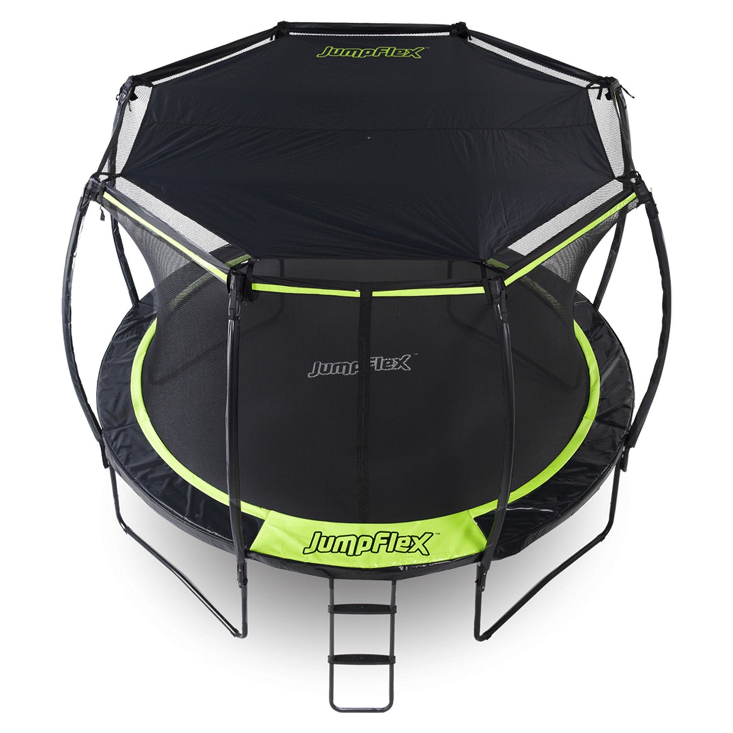 JumpFlex SMARTSHADE FLEX 12 Foot Soft Protective Trampoline Canopy Cover, Black