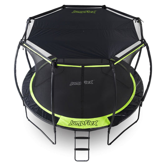 JumpFlex SMARTSHADE FLEX 12 Foot Soft Protective Trampoline Canopy Cover, Black