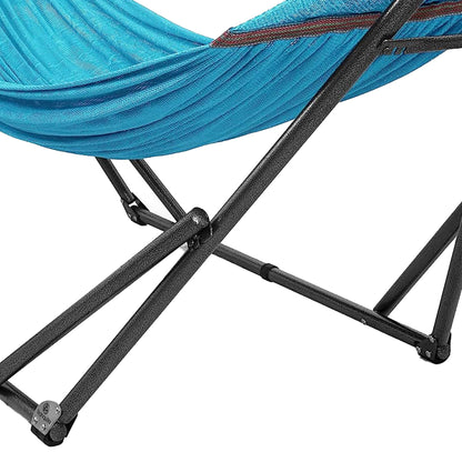 Tranquillo Universal 106.5" Double Hammock with Adjustable Stand and Bag, Sky