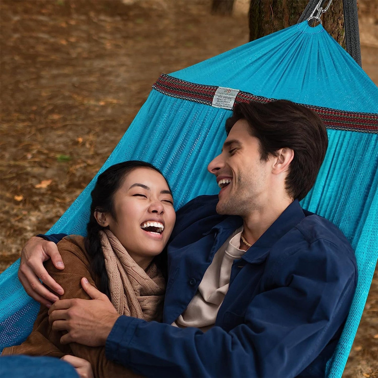 Tranquillo Universal 106.5" Double Hammock with Adjustable Stand and Bag, Sky