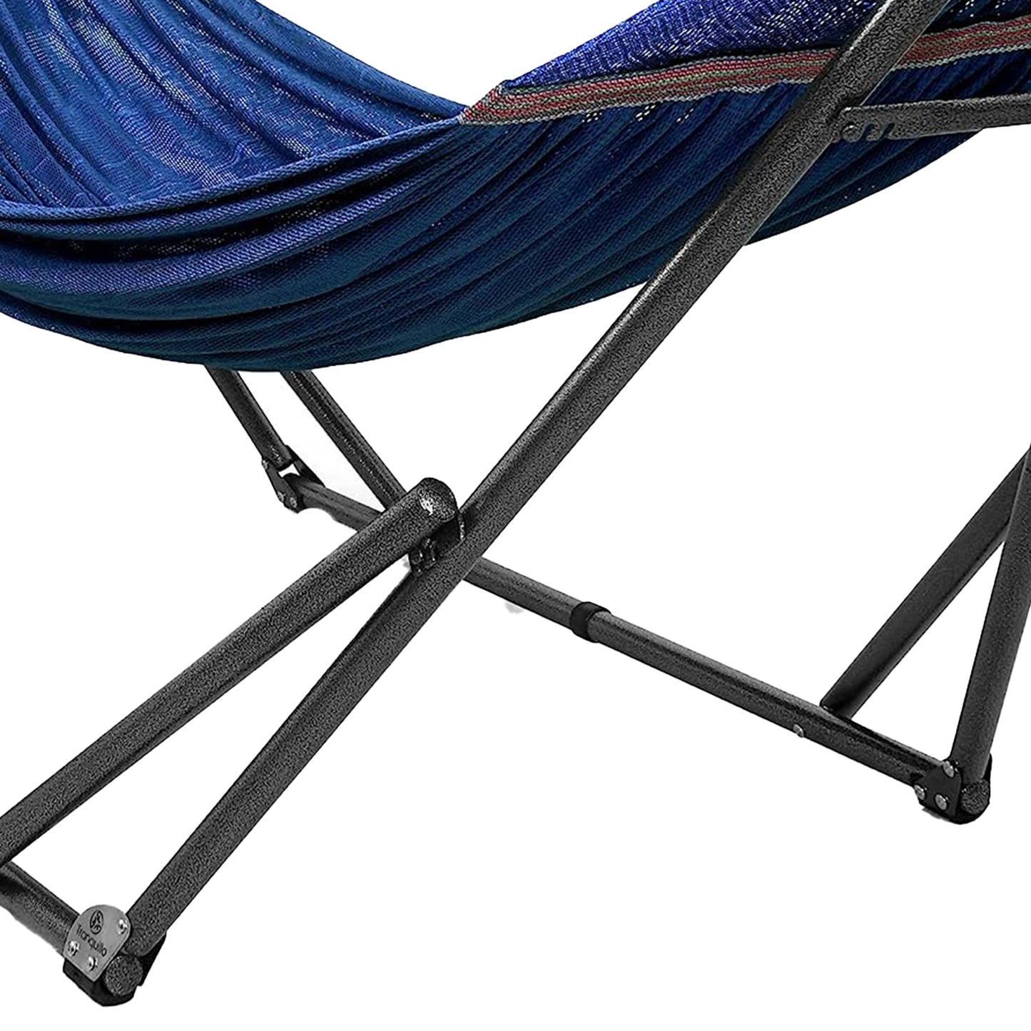 Tranquillo Universal 106.5" Double Hammock with Adjustable Stand and Bag, Aegean