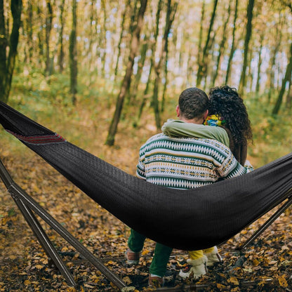 Tranquillo Universal 116" Double Hammock with Adjustable Stand and Bag, Black