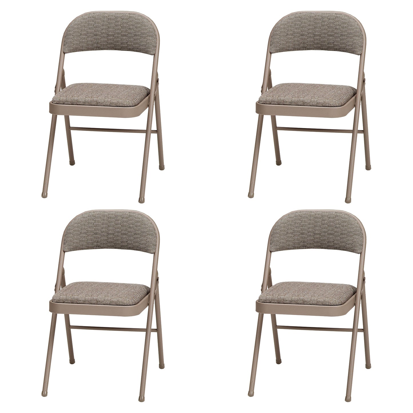 MECO Sudden Comfort Deluxe Courtyard Fabric Padded Folding Chair, (Set of 4)
