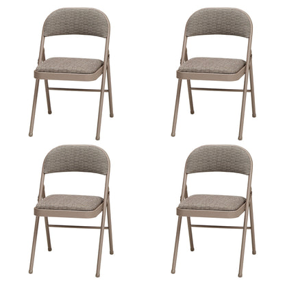 MECO Sudden Comfort Deluxe Courtyard Fabric Padded Folding Chair, (Set of 4)