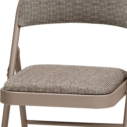 MECO Sudden Comfort Deluxe Courtyard Fabric Padded Folding Chair, (Set of 4)