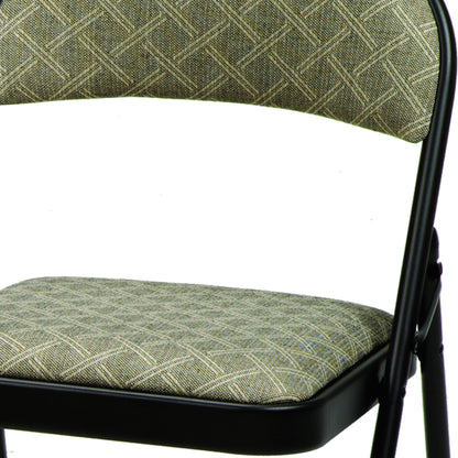 MECO Sudden Comfort Deluxe Zuni Fabric Padded Folding Chair, Black (Set of 4)