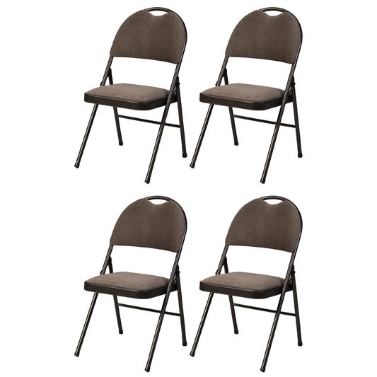 MECO Sudden Comfort Corrin Fabric Double Pad High Back Folding Chair, (Set of 4)