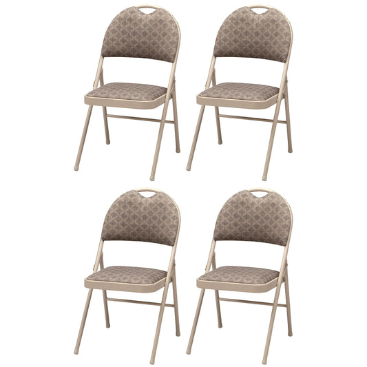 MECO Sudden Comfort Zuni Fabric Double Padded High Back Folding Chair (Set of 4)