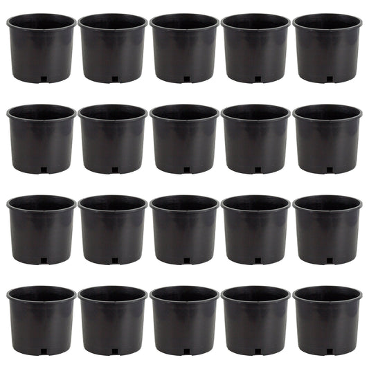 Pro Cal 5 Gal Premium Nursery Black Plastic Planter Garden Grow Pots (Set of 20)