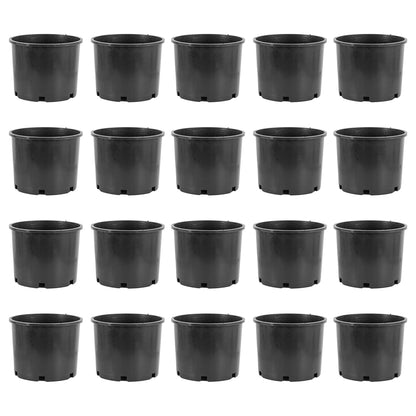 Pro Cal 7 Gallon Round Wide Rim Durable Plastic Plant Nursery Pot, (20 Pack)