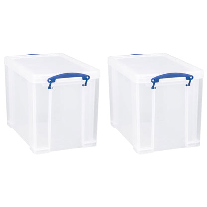 Really Useful Box 19L Storage Container with Lid and Clip Lock Handles, (2 Pack)