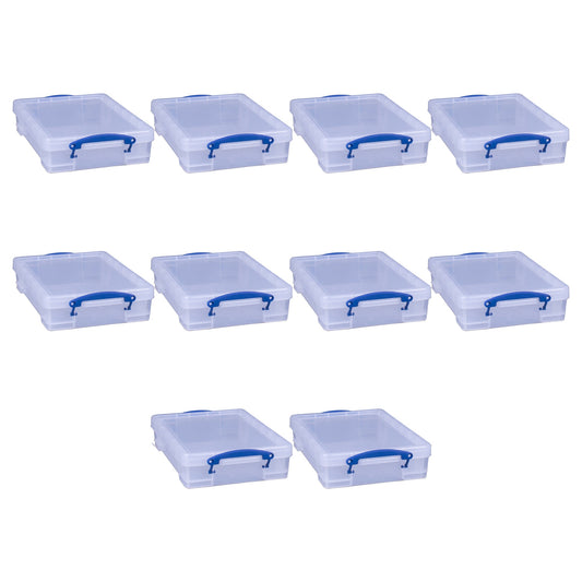 Really Useful Box 4L Storage Container with Lid and Clip Lock Handles, (10 Pack)