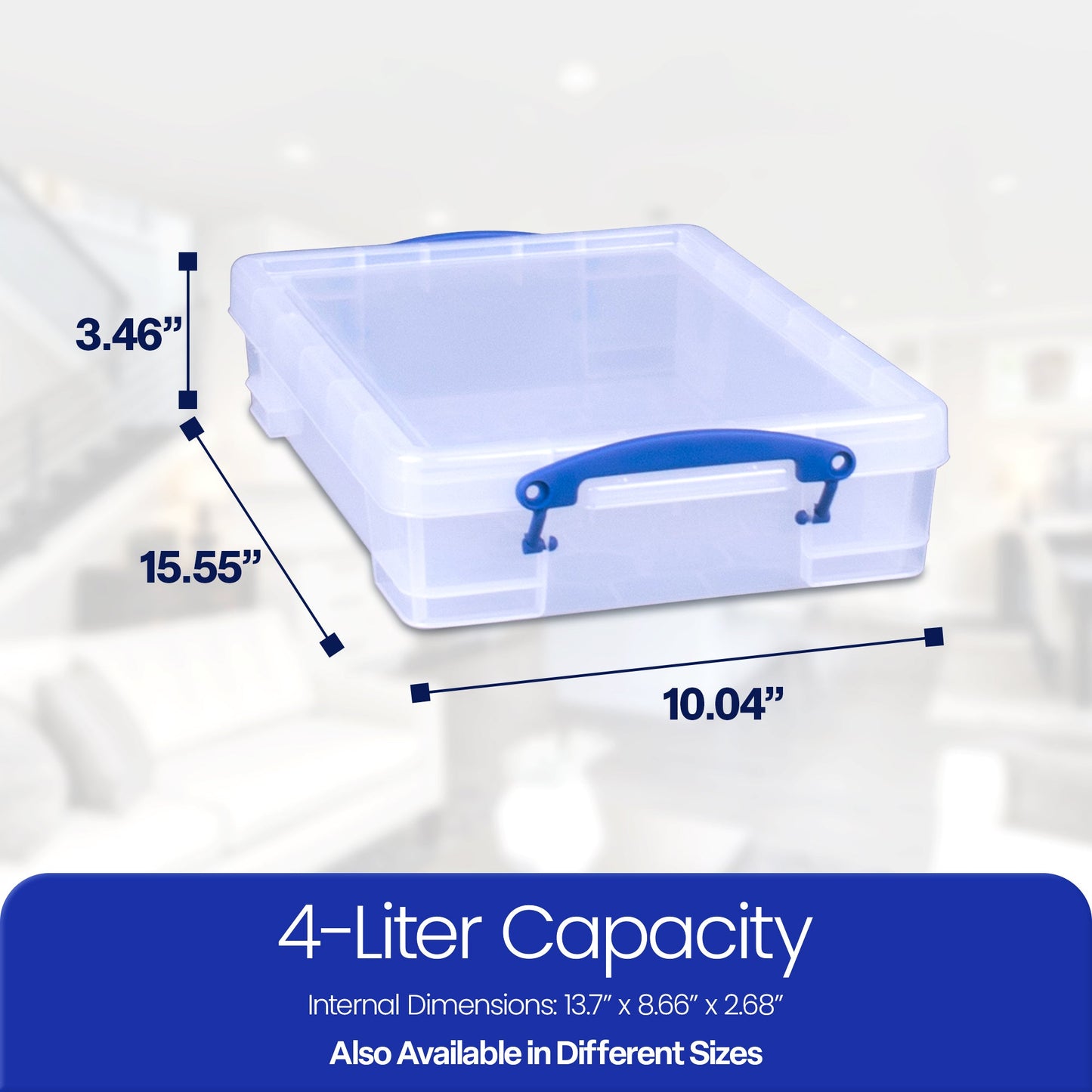 Really Useful Box 4L Storage Container with Lid and Clip Lock Handles, (10 Pack)
