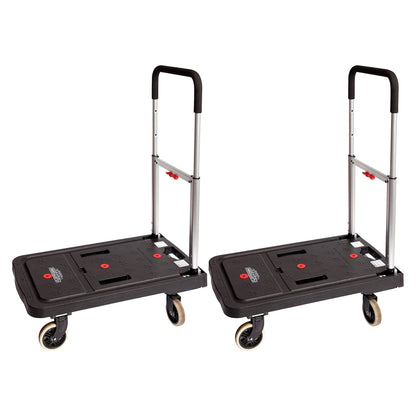 Magna Cart FF 4 Wheel Folding Platform Transport Cart Supports 300 lbs, (2 Pack)