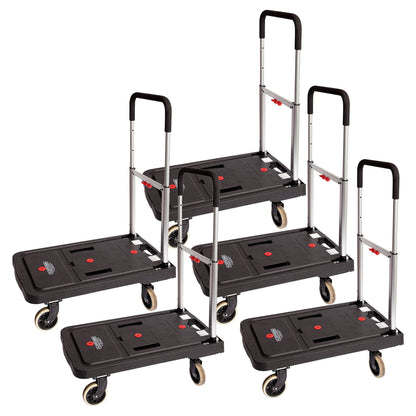 Magna Cart FF 4 Wheel Folding Platform Transport Cart Supports 300 lbs (5 Pack)
