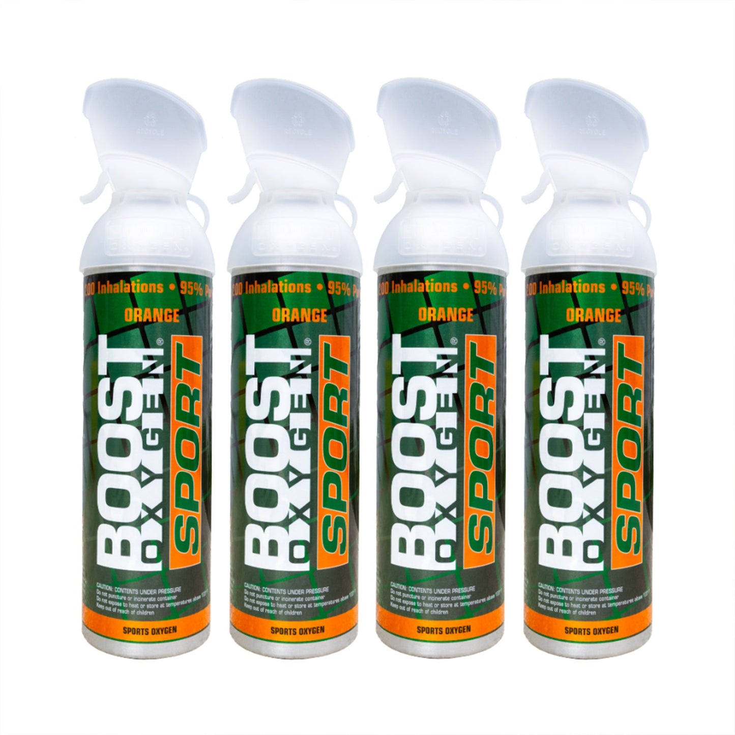 Boost Oxygen Large SPORT Orange Aroma 10 Liter Canister for Support, (4 Pack)