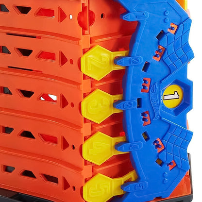 Mattel Hot Wheels 5 Lane Collapsible Roll Out Raceway Track Set, Multicolor