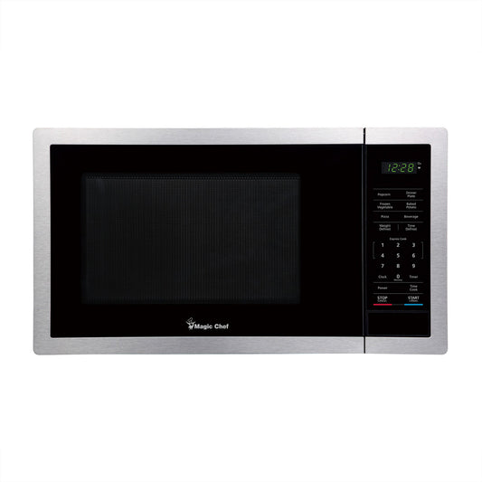 Magic Chef 900 Watt 0.9 Cu Ft Digital Touch Small Countertop Microwave, Silver