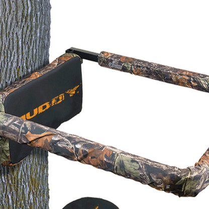 Muddy The Boss XL Hang On Hunting Tree Stand and Flip Up Shooting Rail Rest