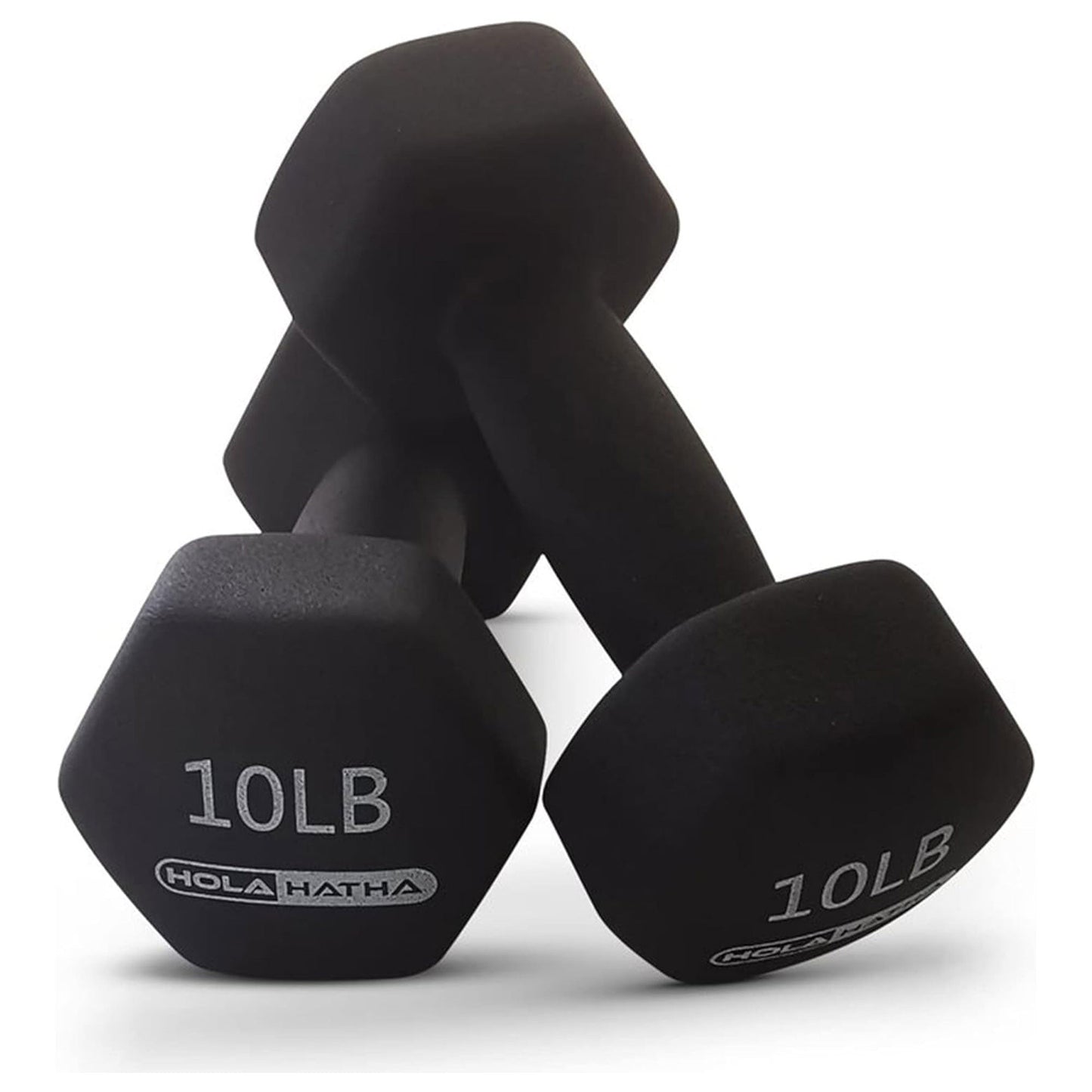 HolaHatha 3, 5, 8, 10 & 12 Pound Neoprene Dumbbell Weight Set with Storage Rack