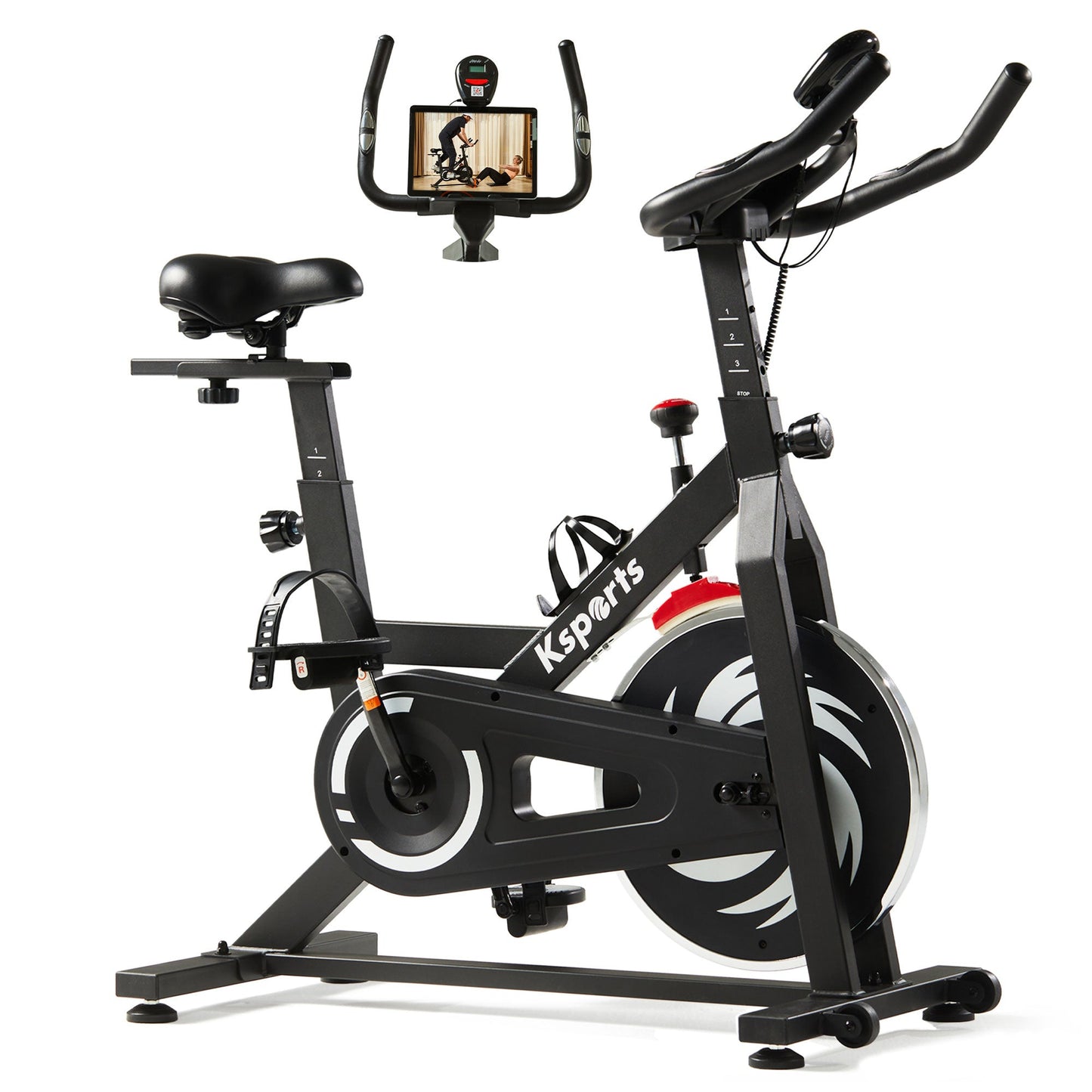 Ksports Home Wool Felt Resistance Exercise Stationary Workout Bike w/LCD Screen