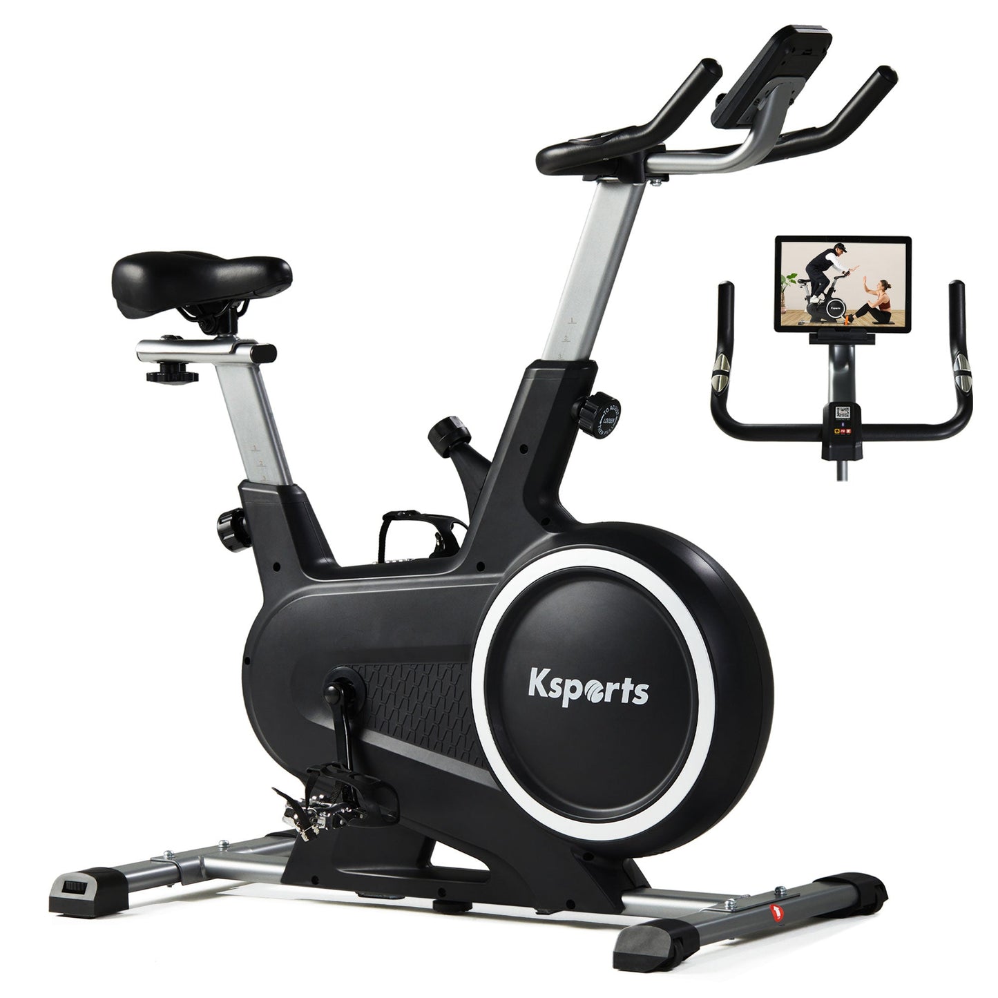 Ksports Home Magnetic Resistance Exercise Stationary Workout Bike w/ LCD Screen